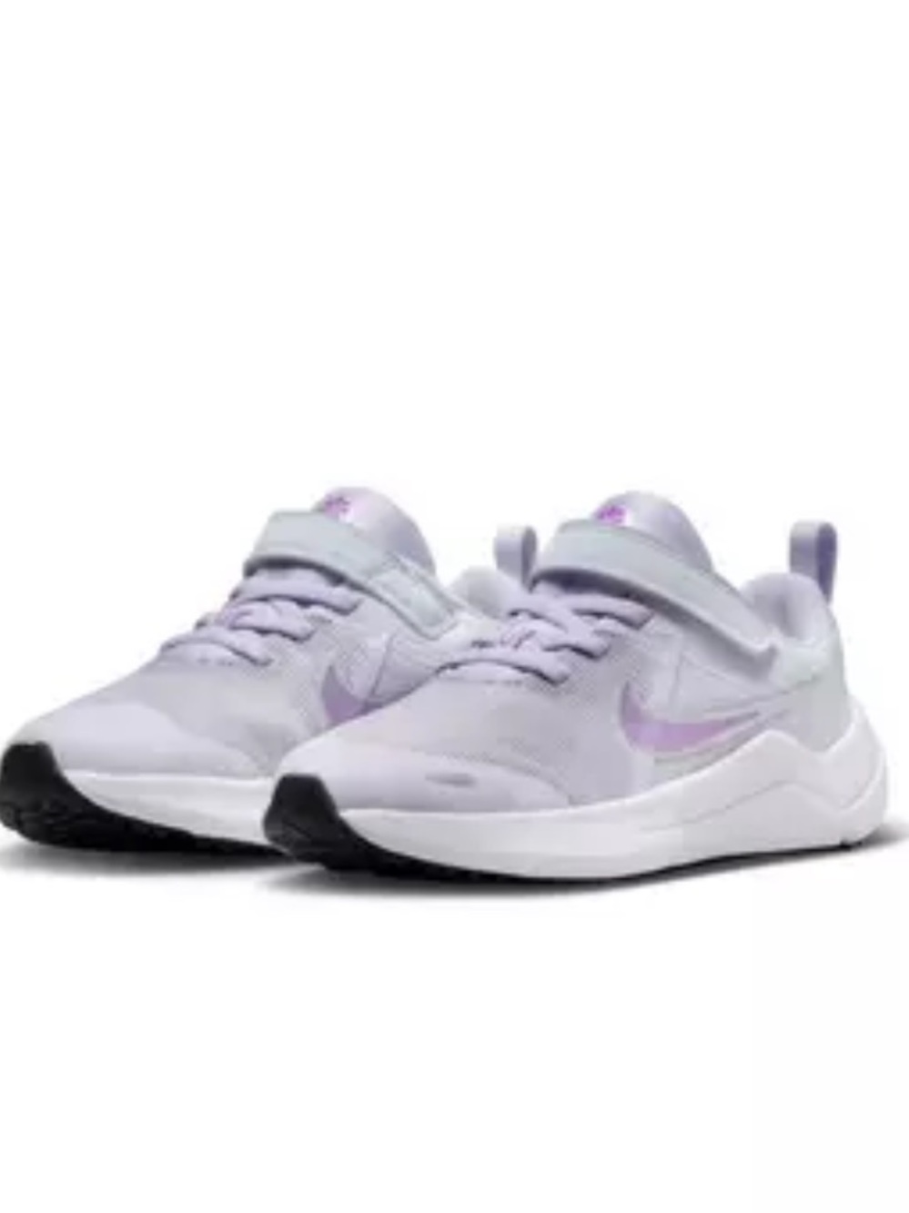 NWOT!  Nike Girls' Sneakers in Light Violet with Metallic Silver Swoosh, 3 youth
